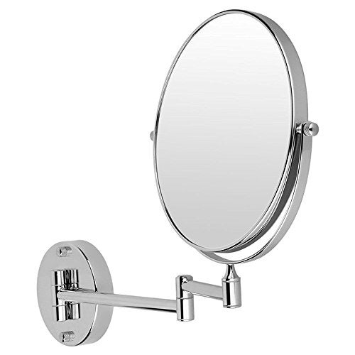 SBD 8 inch Stainless Steel Shaving Makeup Bathroom Mirror with 2X Magnifying and Wall Bracket with Adjustable Frame Chrome Finished, Model: Rod - Image 2