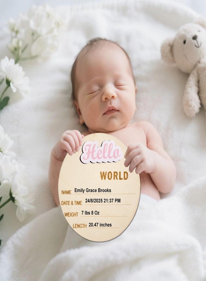 Bolkine Magnetic Monthly Baby Milestone, Magnetized Baby Announcement Sign, Hello World Board Welcome Newborn Birth My First Holiday Signs Baby Name Nursery Decor (Pink) - Image 5