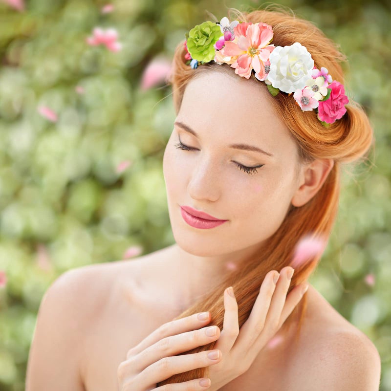 Cindeer 217 Pieces Mini Silk Heads Fake Rose Daisy Faux Flowers for Crafts Rose Flowers Plum Blossom Heads Sunflower Wedding Decoration for Halloween Home Wedding  2-4 cm (Charming Color) - Image 4