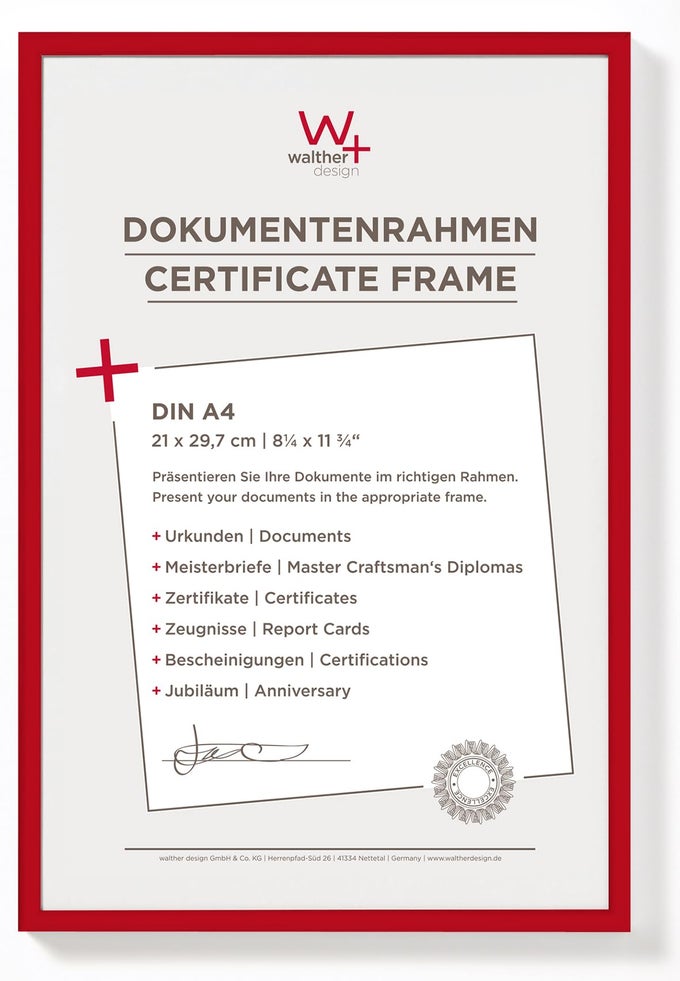 PICTURE FRAME RED 21 X 297 CM DIN A4 NEW LIFESTYLE PLASTIC FRAME KV130R