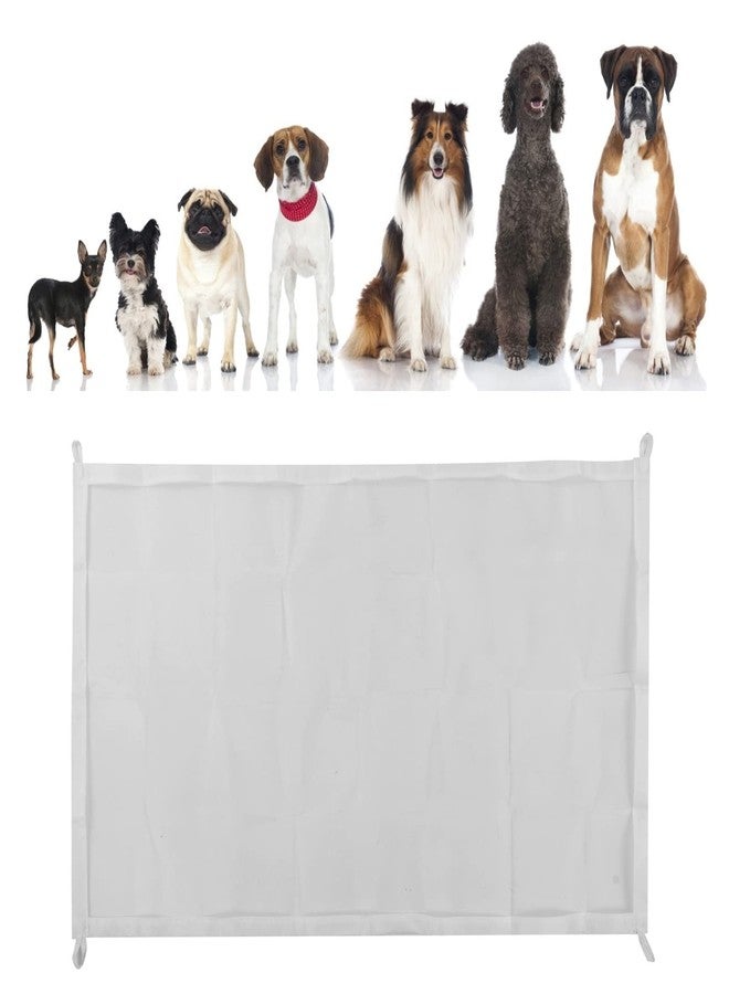ciciglow بوابة عزل داخلية للكلاب، بوابة أمان محمولة قابلة للسحب للكلاب والقطط، قابلة للطي، تصميم بأربعة أحزمة، تحسين في النسج، مناسبة لمختلف الأنواع (أبيض) - Image 5
