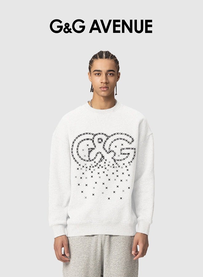 G&G AVENUE Spring and autumn unisex pure cotton round neck sweatshirt  casual style soft sweatshirt long shirt solid color long sleeves hippie casual sweatshirt long sleeves - Image 1