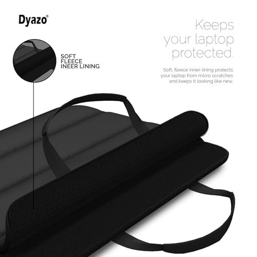 Dyazo 15.6 Inch Fluffy Laptop Sleeve | Soft Padded Protection | Water Resistant & Lightweight Laptop Sleeve Case Compatible for MacBook, Dell, HP, Lenovo, Acer, Asus and Other Notebook (Black) - Image 3