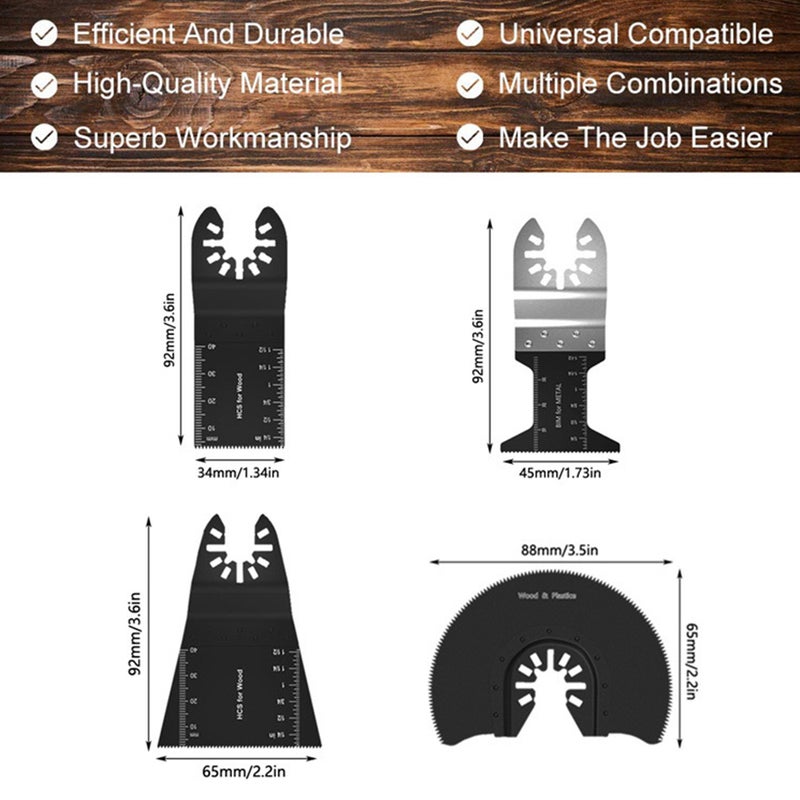66PCS Oscillating Tool Blades Multitool Saw Blades Accessories Kit for Cutting Metal Wood Plastic - Image 5