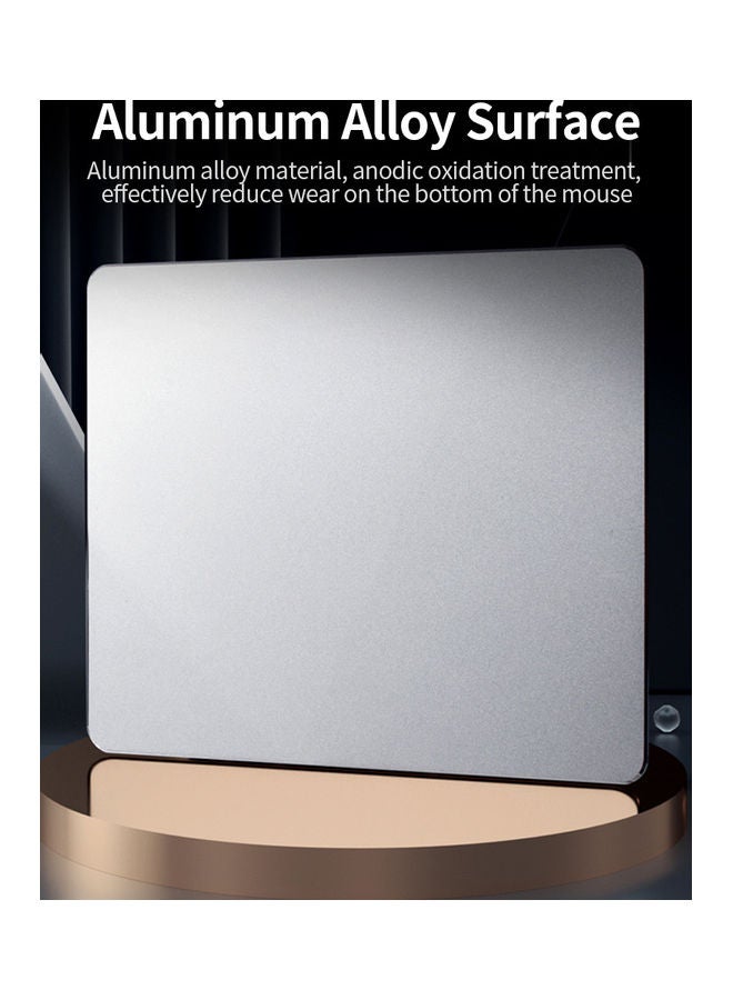Loquat Aluminum Alloy Metal Mouse Pad Silver - Image 3