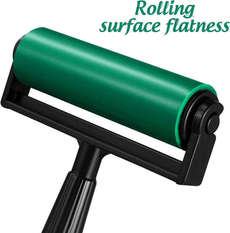 MINAOLULUS Rubber Roller for Crafting Printmaking Stamping Tool with Smooth Cylinder Material Easy-Clean Handle Green for Ink and Graphic Projects - Image 5