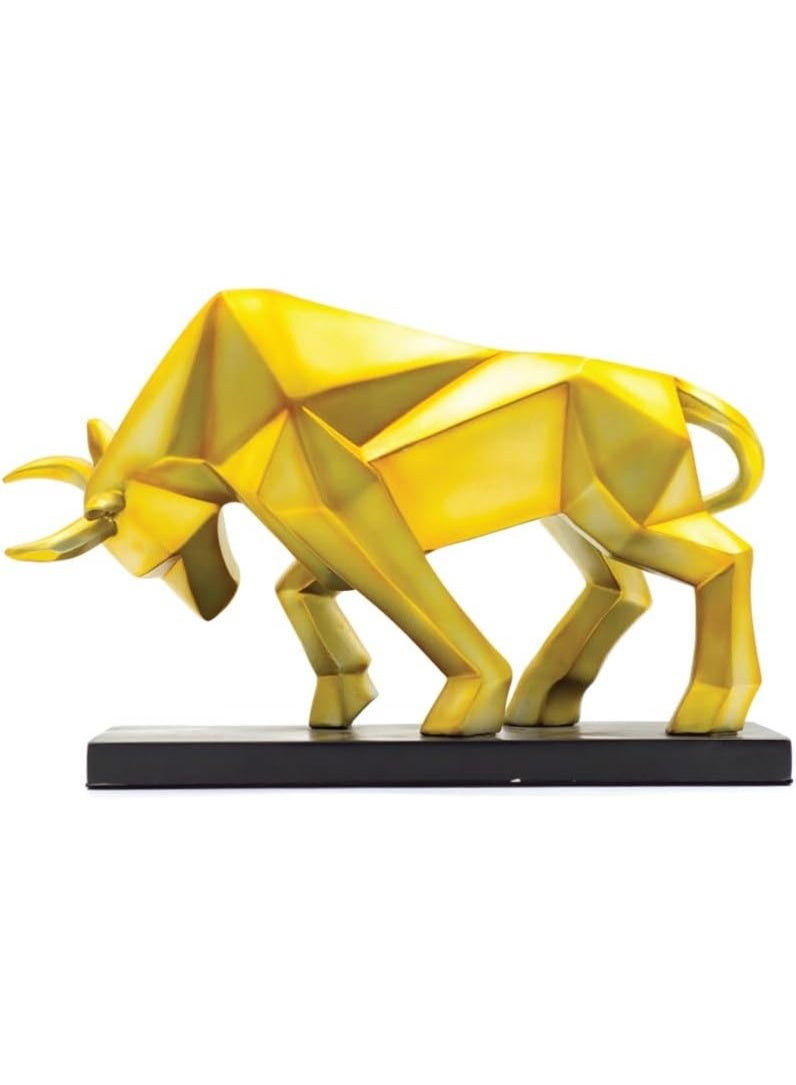 بيرام تمثال سيراميكي بيرام الثور الذهبي – تمثال فن حديث تجريدي لتزيين المنزل، زينة رفوف فاخرة للمكتب، غرفة المعيشة، غرفة الطعام، وللهدايا - Image 1