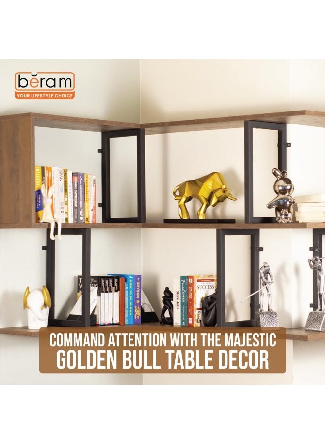 بيرام تمثال سيراميكي بيرام الثور الذهبي – تمثال فن حديث تجريدي لتزيين المنزل، زينة رفوف فاخرة للمكتب، غرفة المعيشة، غرفة الطعام، وللهدايا - Image 5