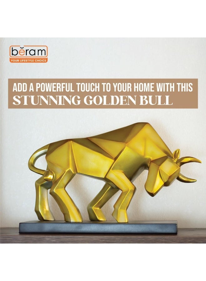 بيرام تمثال سيراميكي بيرام الثور الذهبي – تمثال فن حديث تجريدي لتزيين المنزل، زينة رفوف فاخرة للمكتب، غرفة المعيشة، غرفة الطعام، وللهدايا - Image 3