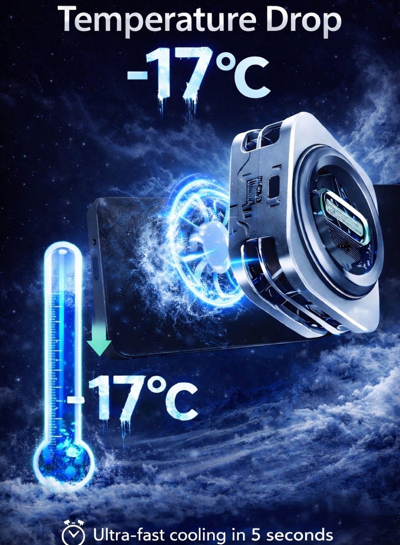 Nubia Red Magic Phone Cooler RedMagic 6 Pro Magnetic Phone/Tablet Cooler – 30W Ultra-Cooling Gaming Fan with 35W Mini GaN Charger, Graphene Heatsink, Magnetic Mount & Clip – Powerful Cooling Fan for Smartphones, Tablets, iPad & Steam Deck (Perfect for PUBG Mobile, COD & More) - Image 3