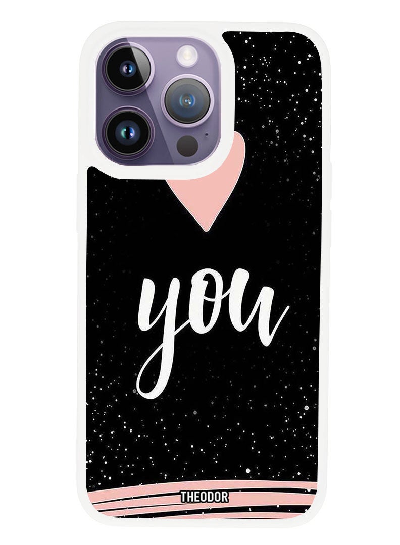 Theodor Protective Case Anti Scratch Shock Proof Cover For APPLE IPHONE 14 PRO MAX Love You (White Bumper) - Image 1