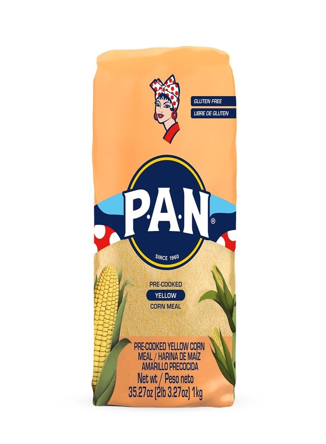 P.A.N. Yellow Corn Meal – Pre-cooked Gluten Free and Kosher Flour for Arepas (2.2 lb/Pack of 1) - Image 1