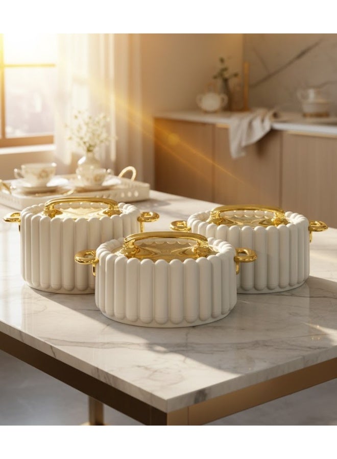 A set of Luxury Food Containers Consisting of 3 pieces, Sizes 1500-2000-2500 - Image 1