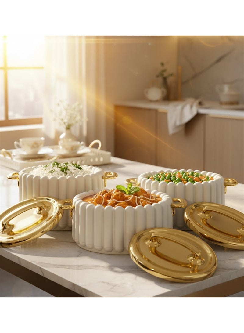 A set of Luxury Food Containers Consisting of 3 pieces, Sizes 1500-2000-2500 - Image 2