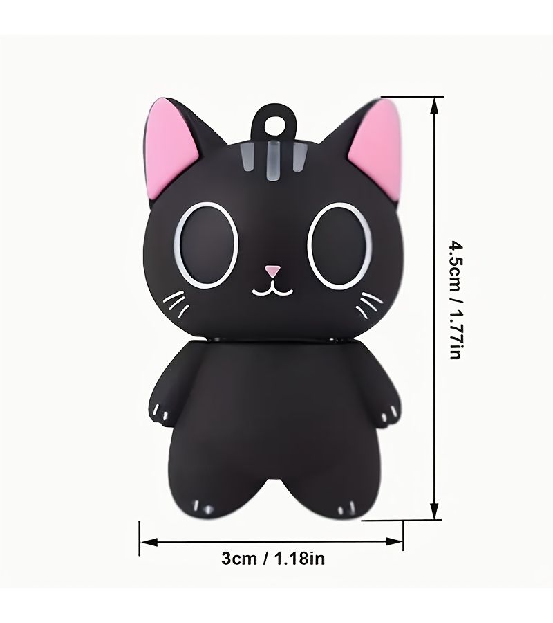 Owl Cat USB 2.0 Flash Drive 128MB Cute Black Silicone Design Pink Accents High Speed Storage For Laptop Computer And Phone Perfect Halloween Christmas Gift For Friends And Family - Image 2