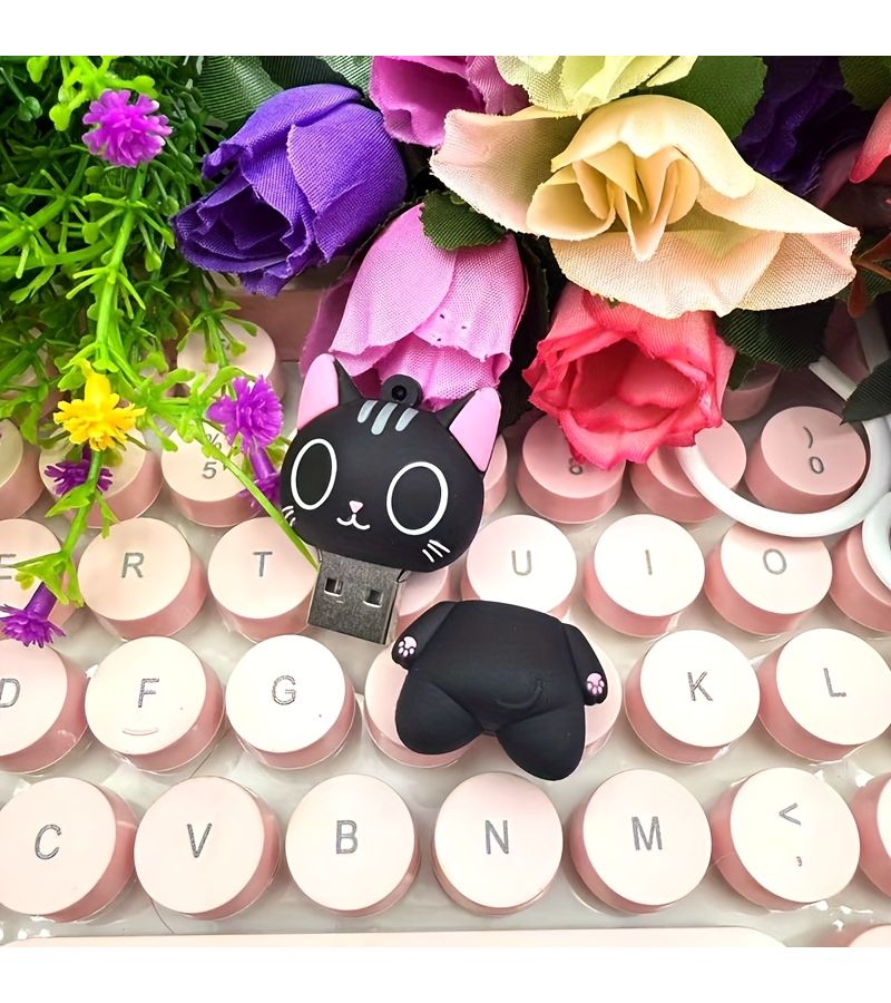 Owl Cat USB 2.0 Flash Drive 128MB Cute Black Silicone Design Pink Accents High Speed Storage For Laptop Computer And Phone Perfect Halloween Christmas Gift For Friends And Family - Image 5