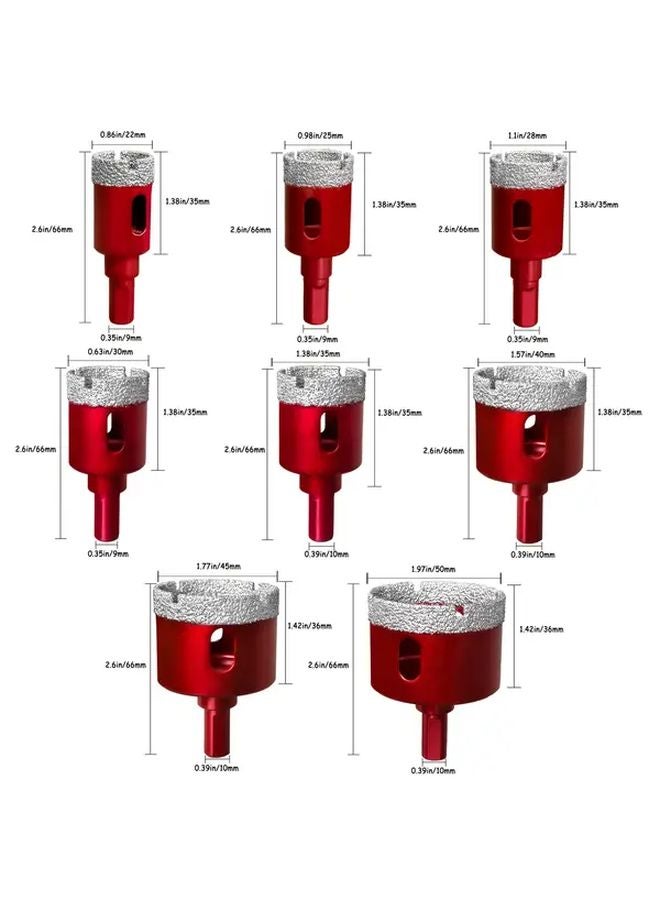 16Pcs Brazed Diamond Hole Saw Set Model 681012141618202225283035404550 For Dry Drilling - Image 5