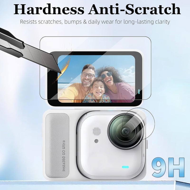 SJet Protective Kit for Insta360 Ultra, Full Body Silicone Case, Silicone Lens Cap, 2 Pack Screen Protector Insta360 Ultra, Action Camer Accessories Kit - Image 5