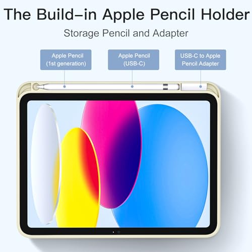 Akkerds Compatible with iPad (A16) 11th Generation Case 11 Inch 2025, for iPad 10th Generation Case 10.9 Inch 2022 with Pencil Holder, Slim Trifold Stand Protective Cover with Soft TPU Back, Starlight - Image 4
