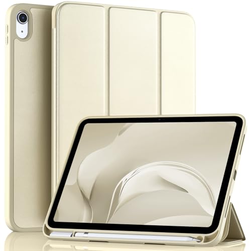 Akkerds Compatible with iPad (A16) 11th Generation Case 11 Inch 2025, for iPad 10th Generation Case 10.9 Inch 2022 with Pencil Holder, Slim Trifold Stand Protective Cover with Soft TPU Back, Starlight - Image 1