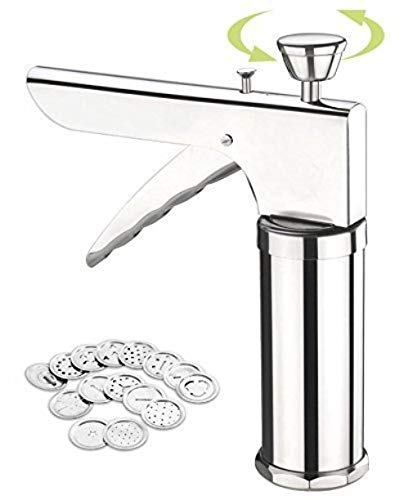 Luxafare Stainless Steel Kitchen Press with 15 Different Types of Jalies Murukku MakerBhujiya MakerNoodlesCookiesNamkeenChakali MakerSev MakerFarsan MakerGathiya Maker - Image 3