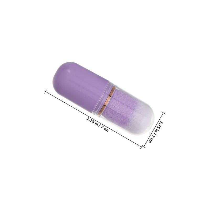Mini Retractable Blush Brush Portable Small Makeup Brush for Cheeks Travel Cosmetics Tool with Protective Cap - Image 2