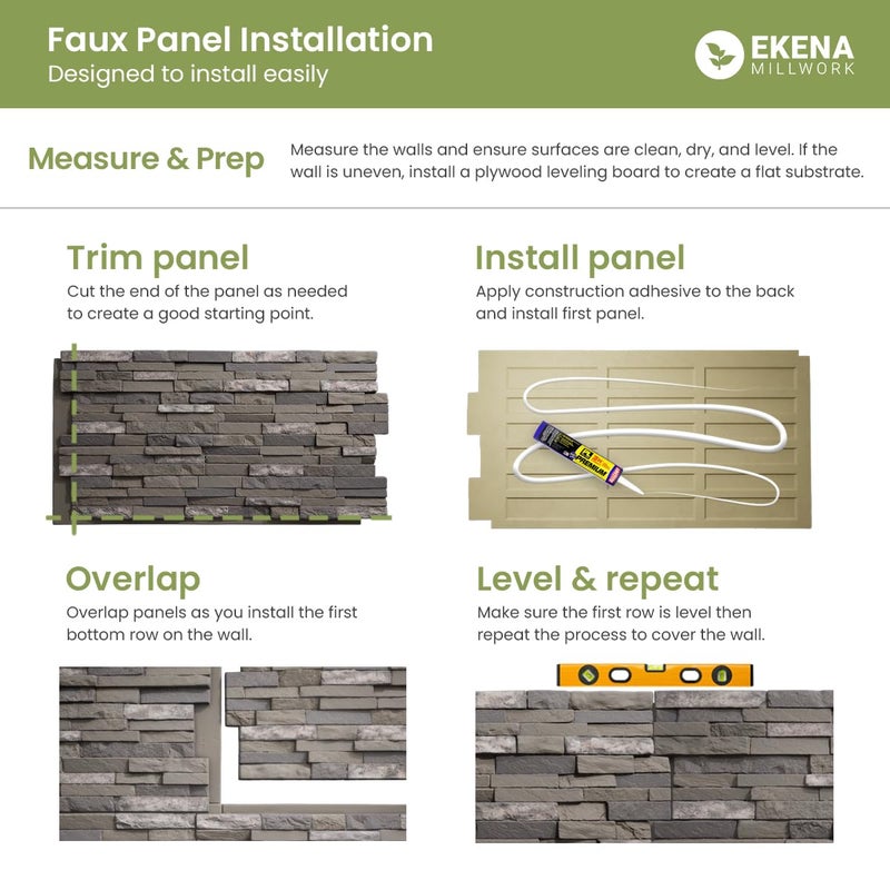 Ekena Millwork EverStone River Rock Faux Rock Panel, 49"W x 24 3/4"H x 3"D, Pebble Mix Color - Image 4