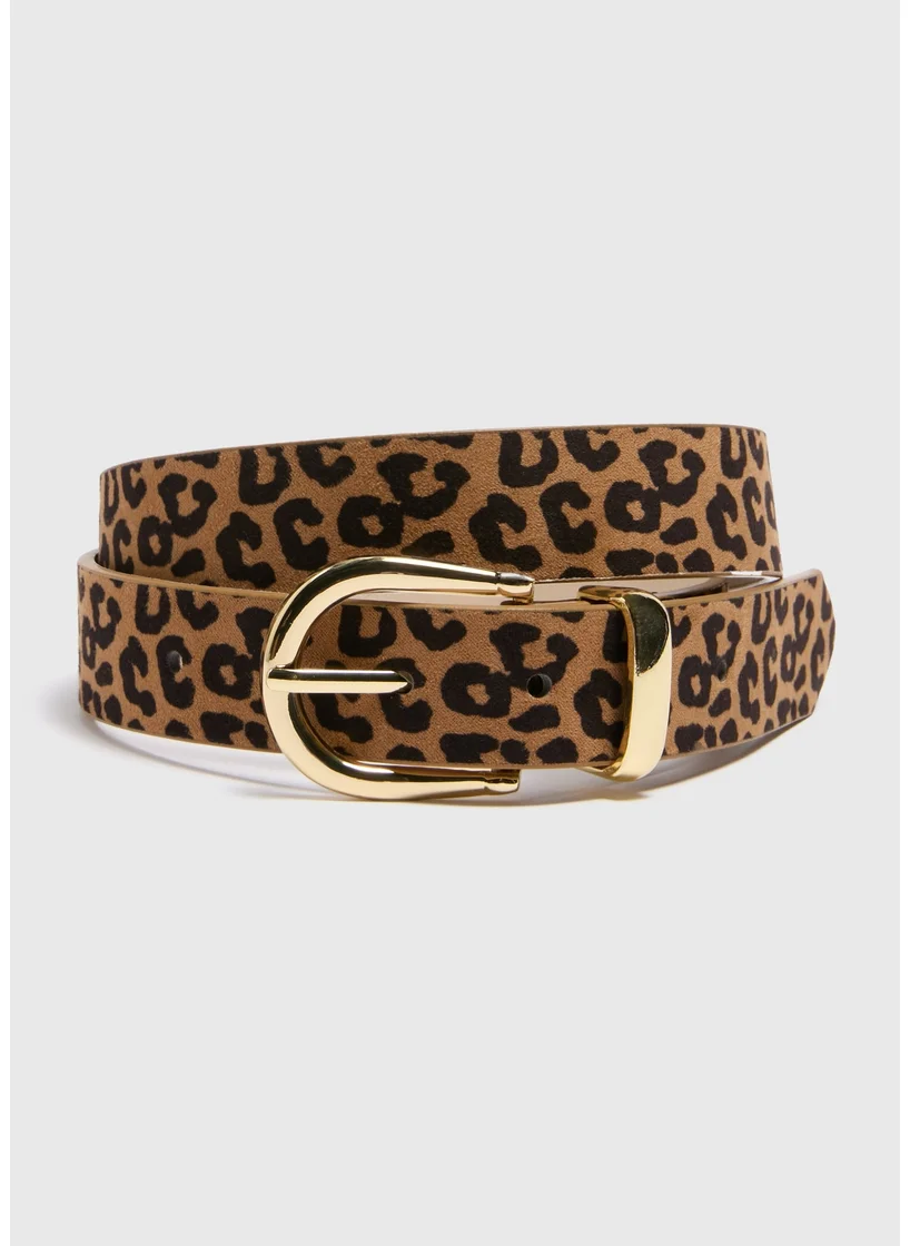 Matalan Brown Leopard Print Belt