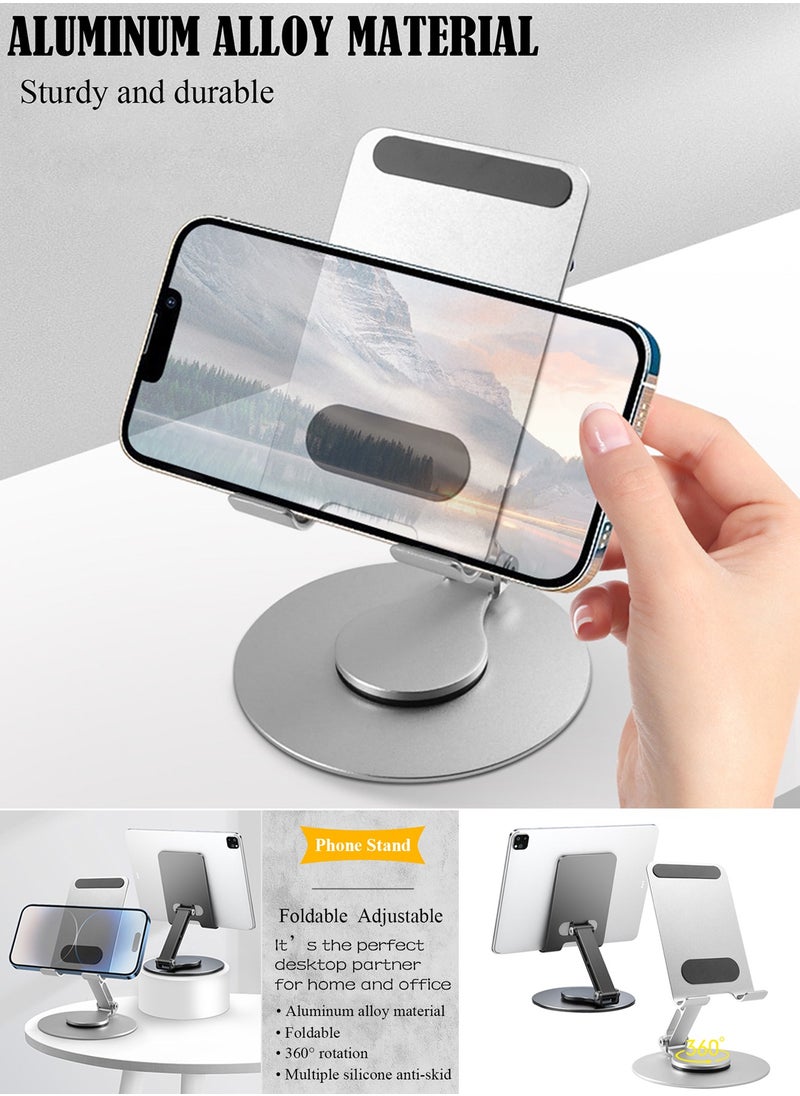 Qiccijoo Cell Phone Stand,Adjustable Angle Height and 360 °Rotation Phone Stand for Desk,Fully Foldable/Portable Phone Holder,Aluminum Metal Cell Phone Holder for iPhone，iPad，All Smartphones - pzsku/ZECA59C3006481C1129A2Z/45/_/1723517678/f10433f9-235a-4d72-bb2a-38e2b25de068