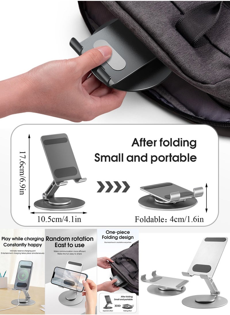 Qiccijoo Cell Phone Stand,Adjustable Angle Height and 360 °Rotation Phone Stand for Desk,Fully Foldable/Portable Phone Holder,Aluminum Metal Cell Phone Holder for iPhone，iPad，All Smartphones - pzsku/ZECA59C3006481C1129A2Z/45/_/1723517703/e2b93755-5188-4d20-a581-94b9350efe93