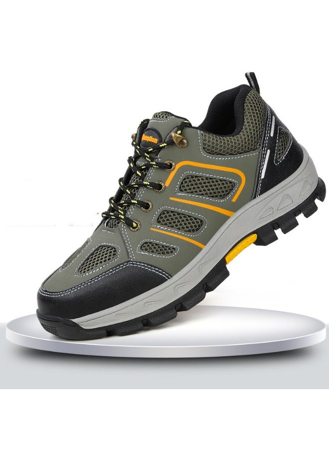 NIBEMINENT Male Steel Toe Safety Shoes Indestructible Construction Work Shoes Protection Footwear Breathable Hiking Boots For Men - Image 1