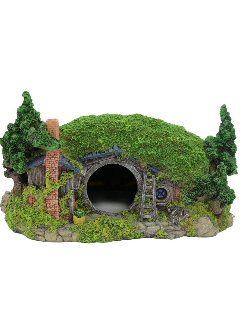 Excefore زينة الأكواريوم كهف كبير، 11.5 بوصة طول زينة حوض السمك منزل الزواحف مأوى ديكور الأكواريوم مخابئ مع كهف البيتا لحوض سمك سعة 20 30 40 50 جالون - Image 1