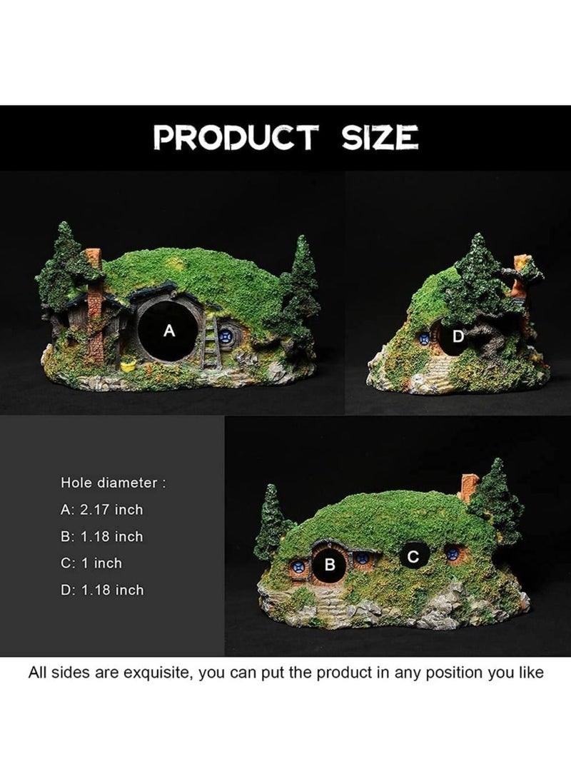 Excefore زينة الأكواريوم كهف كبير، 11.5 بوصة طول زينة حوض السمك منزل الزواحف مأوى ديكور الأكواريوم مخابئ مع كهف البيتا لحوض سمك سعة 20 30 40 50 جالون - Image 4