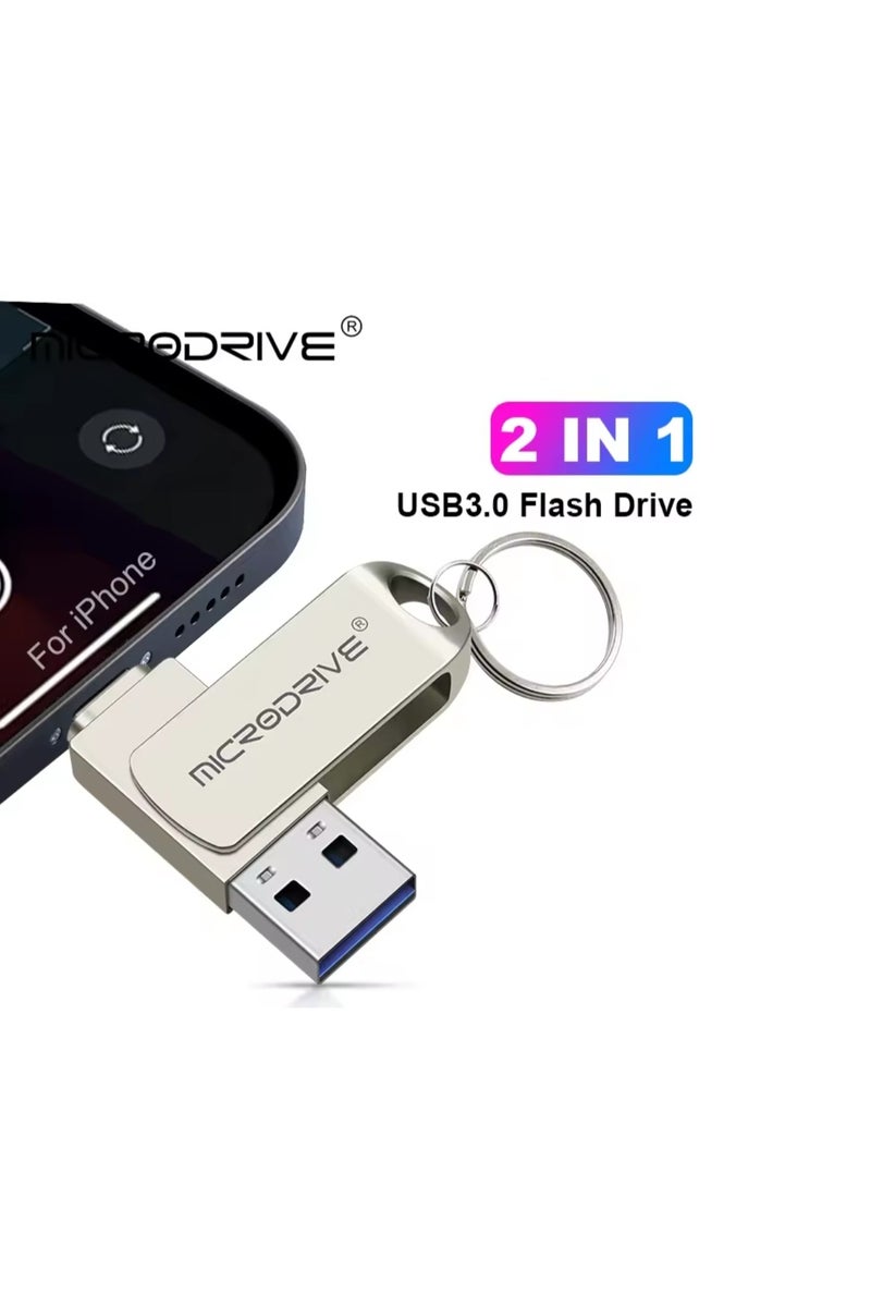 مايكرو درايف فلاش درايف مزدوج بمنفذ Type-C 128GB  للايفون - Image 2