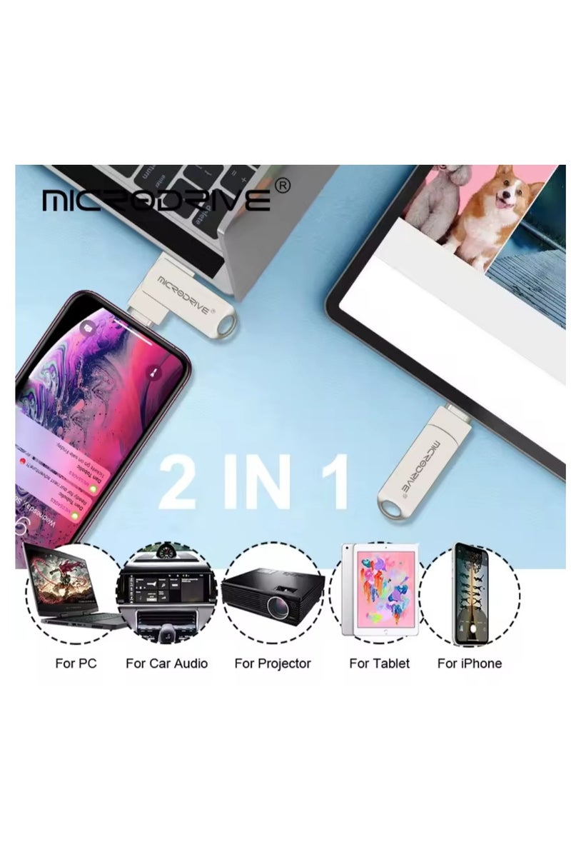 مايكرو درايف فلاش درايف مزدوج بمنفذ Type-C 128GB  للايفون - Image 5