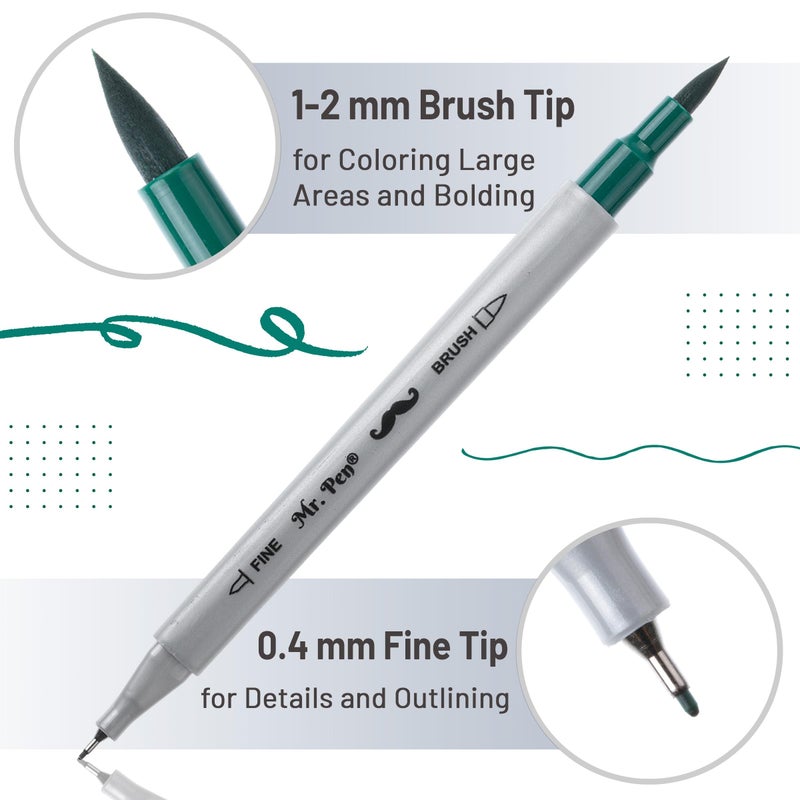 Mr. Pen- Dual Tip Brush Pens, 12 Colors, Art Markers for Kids Adults Coloring - Image 3