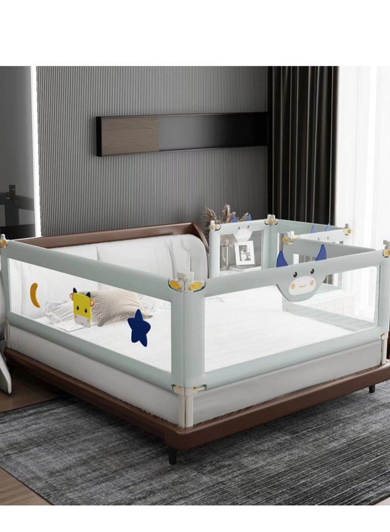 Y&D 1.9M Baby Wider Splicing Bed Fence Guardrail Heightened Rails Safety Anti-Fall Anti-Fall Bedside 1-Piece Toddler Bed Rail Guard Anti-Fall Height Adjustable and Folding Baby Bed Rail Guard Breathable Mesh with Double Safety Child Lock - Image 1