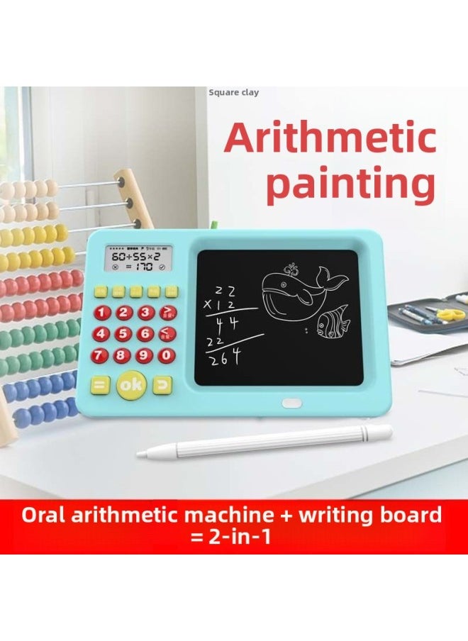 null - [Direct Supply] Children's Intelligent Oral Calculation Training Machine Math Treasure Add, Subtract, Multiply And Divide Formula Table Early Education Writing-Color:Blue) 2-in-1 Computer + Writing Pad: 20million Question Bank - Rechargeable + Free Game Card - Image 1