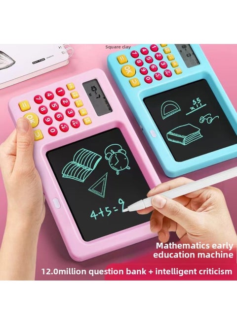 [Direct Supply] Children's Intelligent Oral Calculation Training Machine Math Treasure Add, Subtract, Multiply And Divide Formula Table Early Education Writing-Color:Blue) 2-in-1 Computer + Writing Pad: 20million Question Bank - Rechargeable + Free Game Card