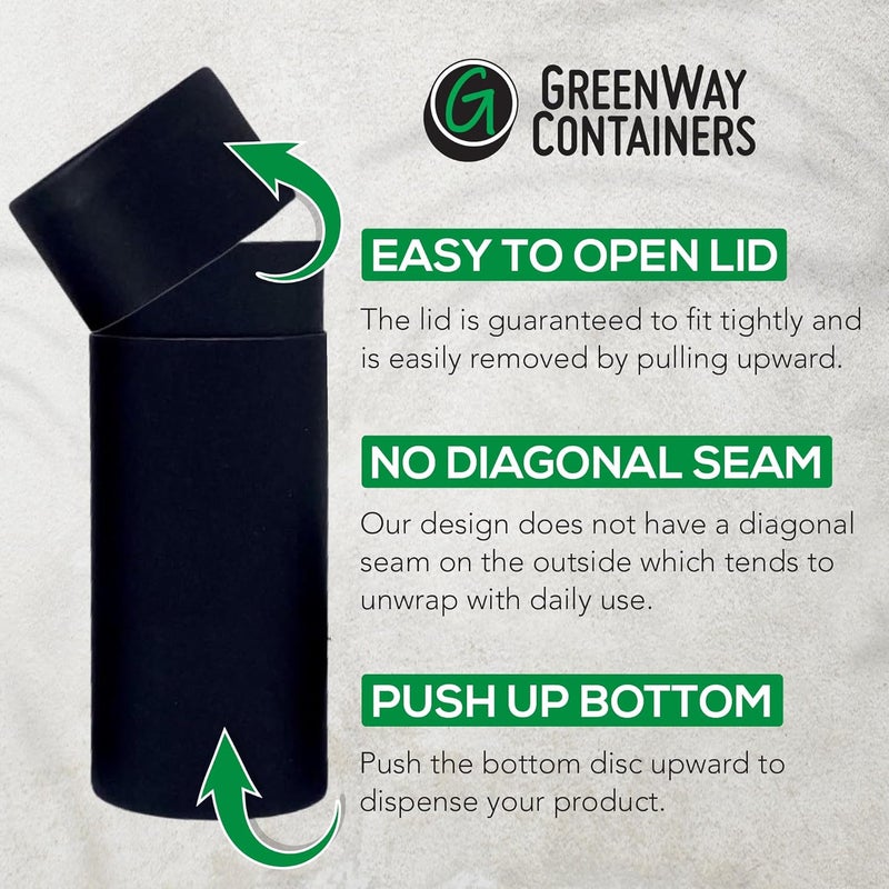 GREENWAY CONTAINERS أنابيب مزيل العرق من الورق المقوى كرافت سعة 2.5 أونصة / 70 جرام مع أغطية - 12 قطعة عبوات عطور صلبة قابلة لإعادة التعبئة لحاويات مستحضرات التجميل DIY - أنابيب حاملة فارغة للغسول - بني - Image 4