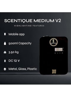 Scenta Flora Scentique Medium V2 Scent Diffuser Machine for Retail Stores, Office Reception Areas & Living Areas | Up to 1200 m³ Coverage Compact, Mobile App Programmable with 500 ml Capacity (Black)  - Image 5
