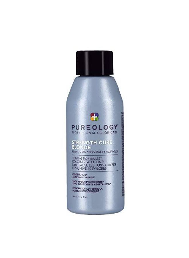 PUREOLOGY شامبو بلون أرجواني لعلاج القوة للشعر الأشقر والمصبوغ بلون فاتح 1.7 أونصة سائلة - Image 2