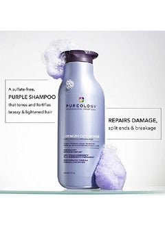 PUREOLOGY Strength Cure Blonde Purple Shampoo For Blonde & Lightened Colortreated Hair 1.7 Fl Oz  - Image 3