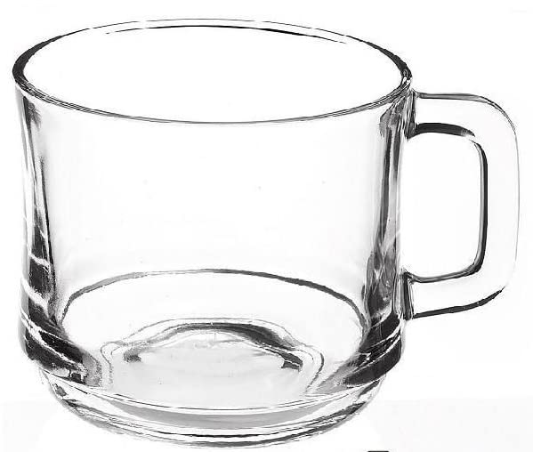 GLASSIMON Black Tea Cup Set of 6 Capacity 220 ml I Black Tea Cup and Saucer Set Toughened Transparent I Size Cup Diameter 8 cm Height 71 cm - Image 3