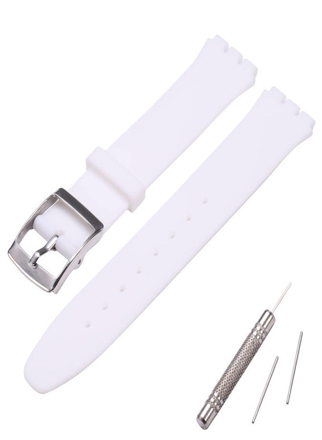 MCXGL silicone replacement strap ultra-thin ladies watch band compatible with swatch skin series no second watch (16mm) - Image 1