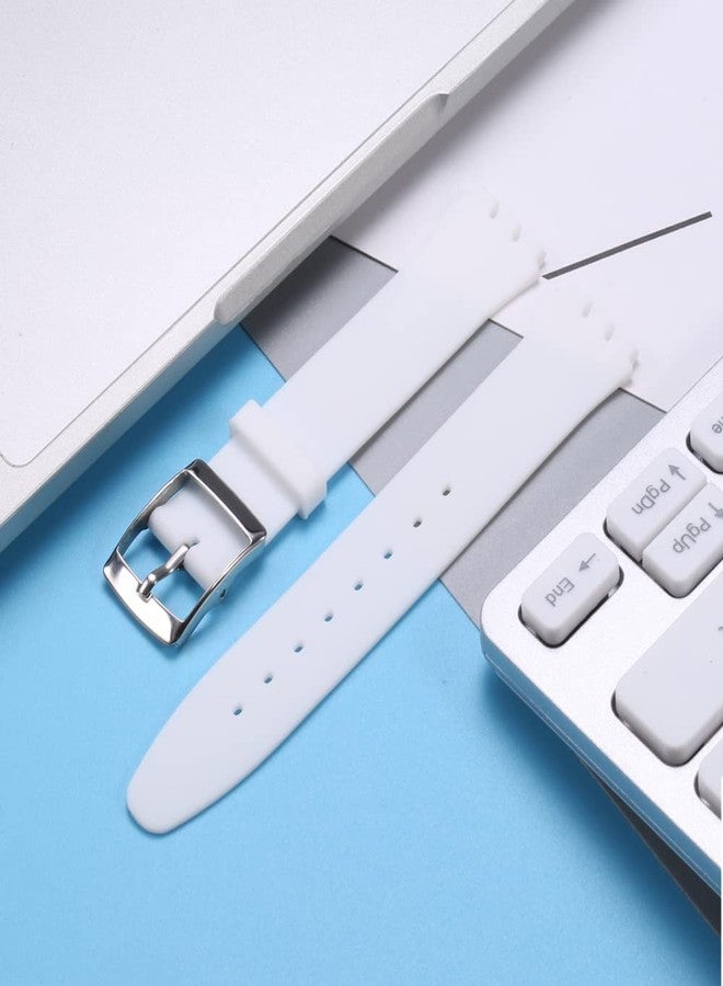 MCXGL silicone replacement strap ultra-thin ladies watch band compatible with swatch skin series no second watch (16mm) - Image 2