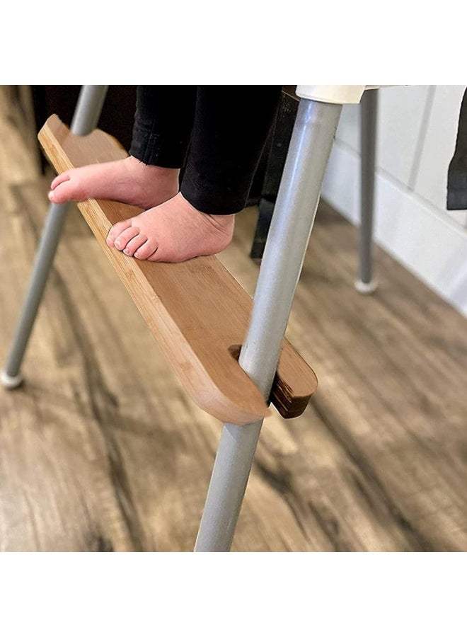 High Chair Footrest, Natural Bamboo Wooden Footrest Compatible with IKEA Antilop High Chairs Accessories, Adjustable HighChair Foot Rest - Image 4