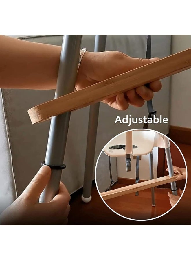 High Chair Footrest, Natural Bamboo Wooden Footrest Compatible with IKEA Antilop High Chairs Accessories, Adjustable HighChair Foot Rest - Image 3