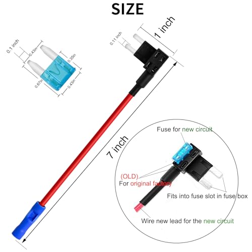 MuHize Mini ATM Fuse Tap Kit - 10 Pack Upgraded 12V Car RV Camper Add-a-Circuit Adapter, 15A and 40A Fuses for RV Camper Car Truck | Tool-Free Installation - Image 4
