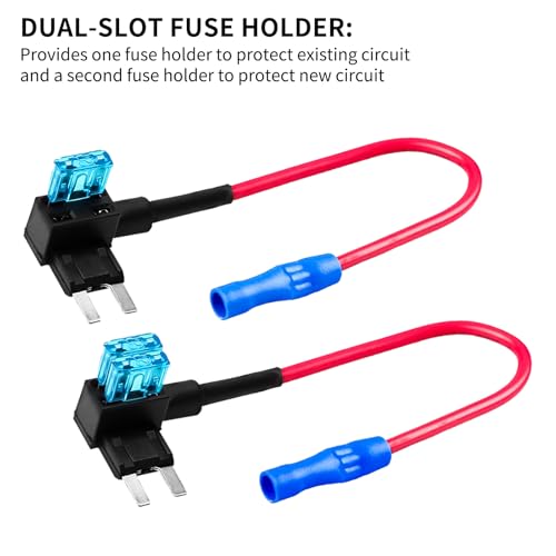 MuHize Mini ATM Fuse Tap Kit - 10 Pack Upgraded 12V Car RV Camper Add-a-Circuit Adapter, 15A and 40A Fuses for RV Camper Car Truck | Tool-Free Installation - Image 2